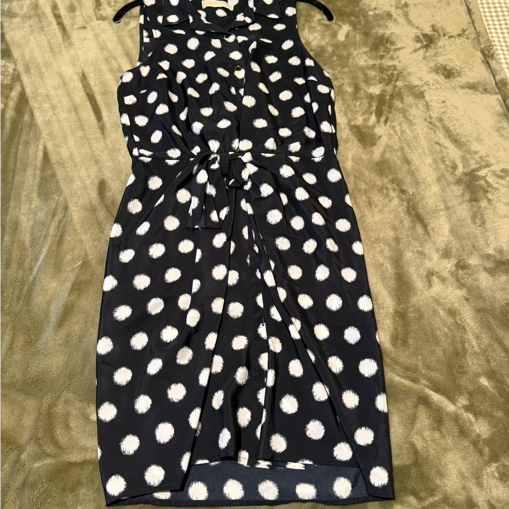 Michael Kors Women’s Polka Dot Sleeveless Dress - Black and White